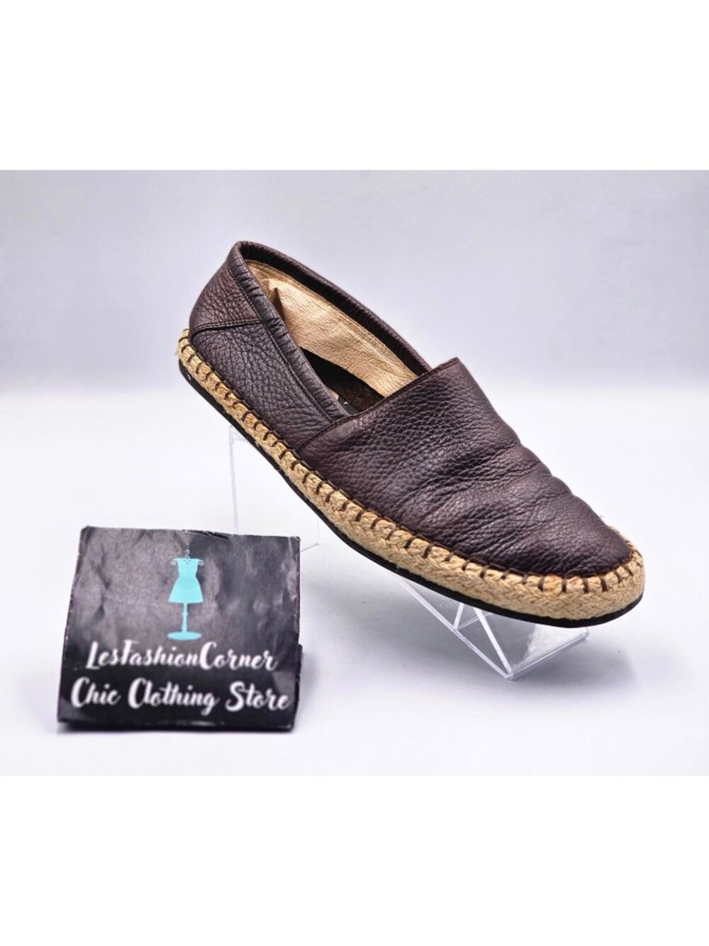 Coach Men's Brown Leather Espadrille Loafers Flats Shoes Size 9.5 3352 - Picture 13 of 16